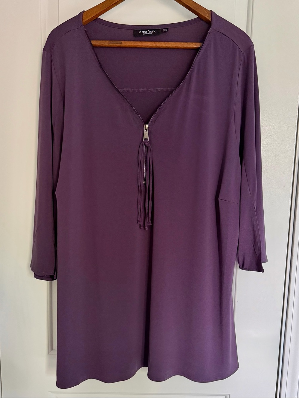 Arna York Collection Purple Zip Neck Tunic Top Plus Size 26 28